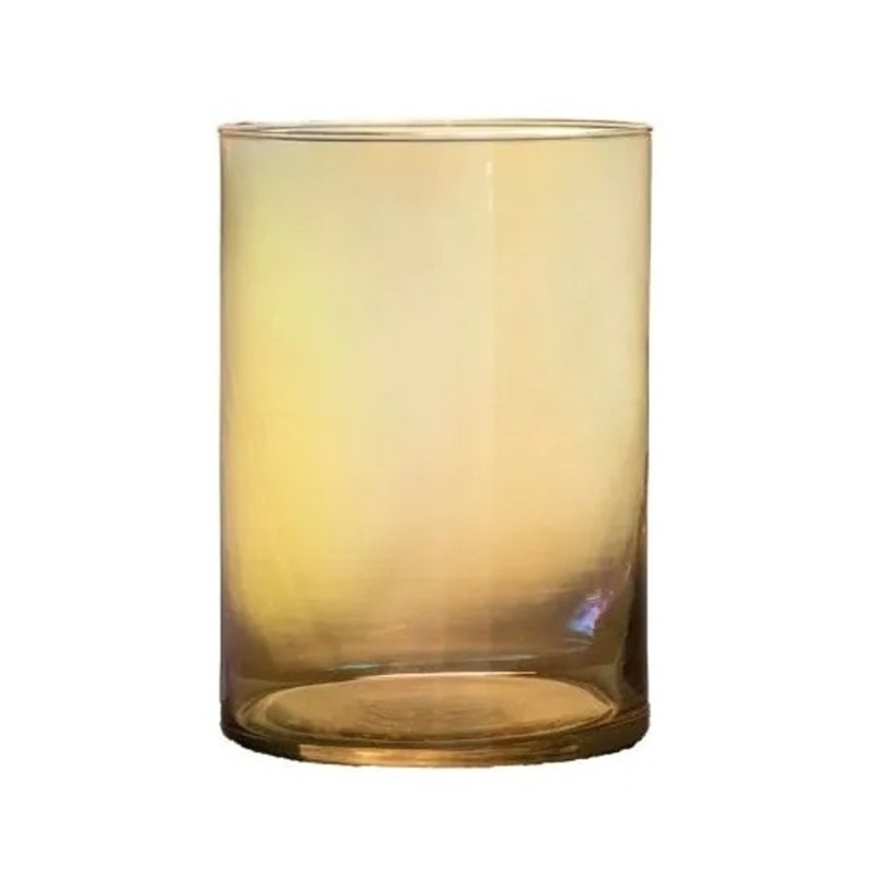 Skleněné vázy - Váza skleněná válcová LEVI CYLINDER jantarová 30cm