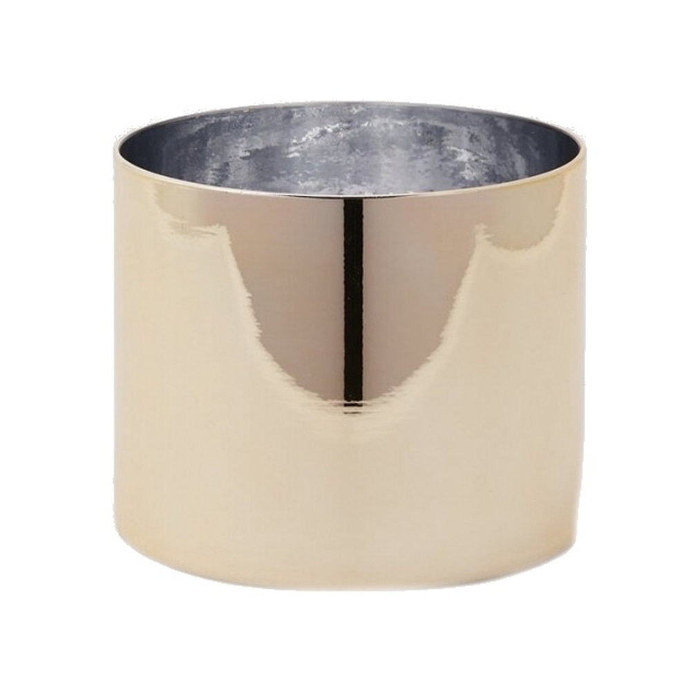 Skleněné vázy - Váza skleněná válcová zlatá 15cm