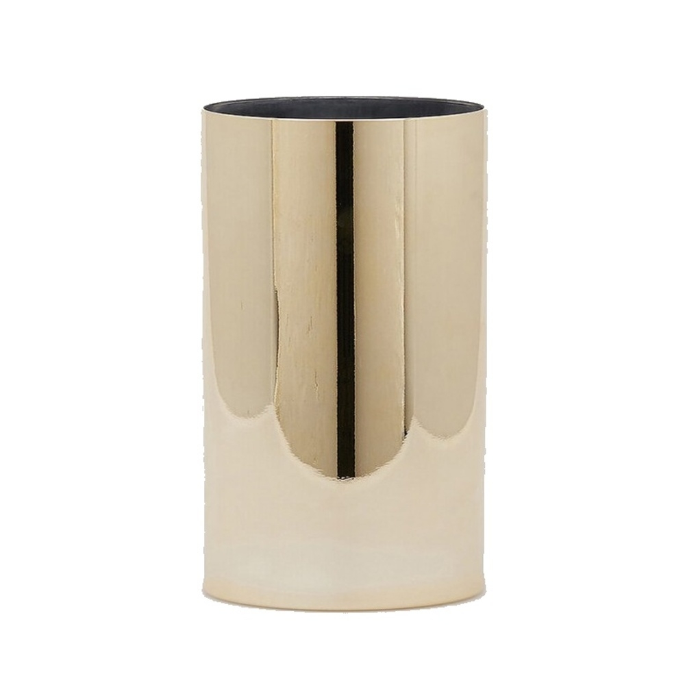 Skleněné vázy - Váza skleněná válcová zlatá 42cm