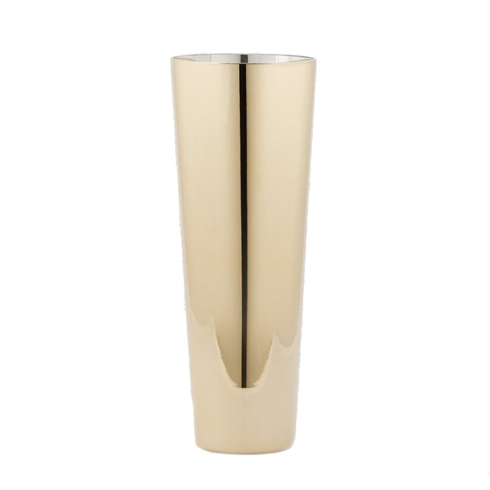 Skleněné vázy - Váza skleněná válcová zlatá 50cm