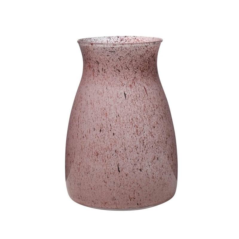 Skleněné vázy - Váza skleněná zúžená JULIA bílo-červená 20cm