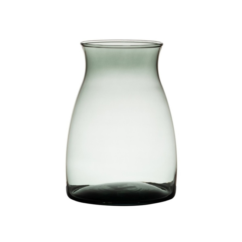 Skleněné vázy - Váza skleněná zúžená JULIA šedá 20cm