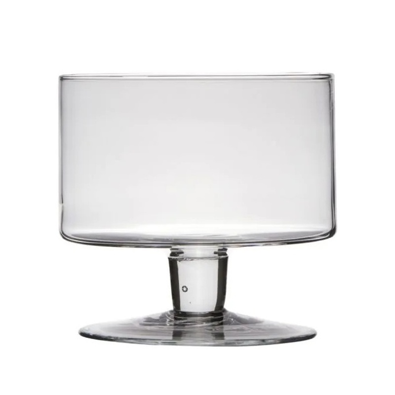 Skleněné vázy - Váza/tác na noze STEVE skleněná čirá 19cm