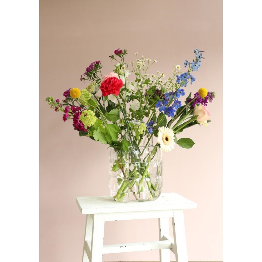 Váza taška skleněná MARAIS čirá 28cm-1