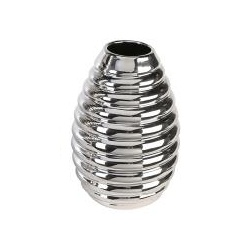 Keramické vázy - Váza úzká keramika stříbrná 20cm