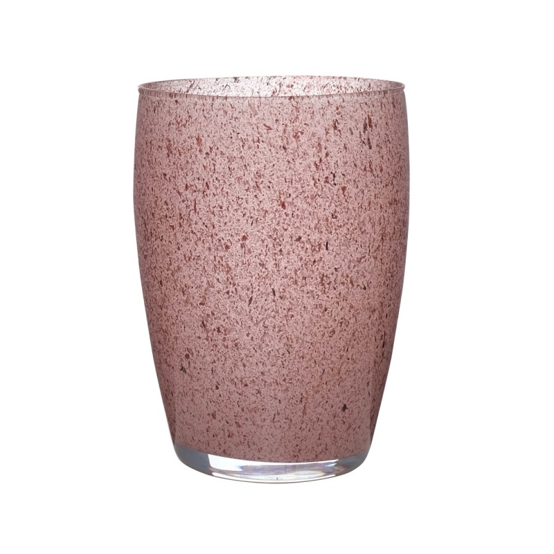 Skleněné vázy - Váza válcová skleněná HOOD bílo-červená 20cm