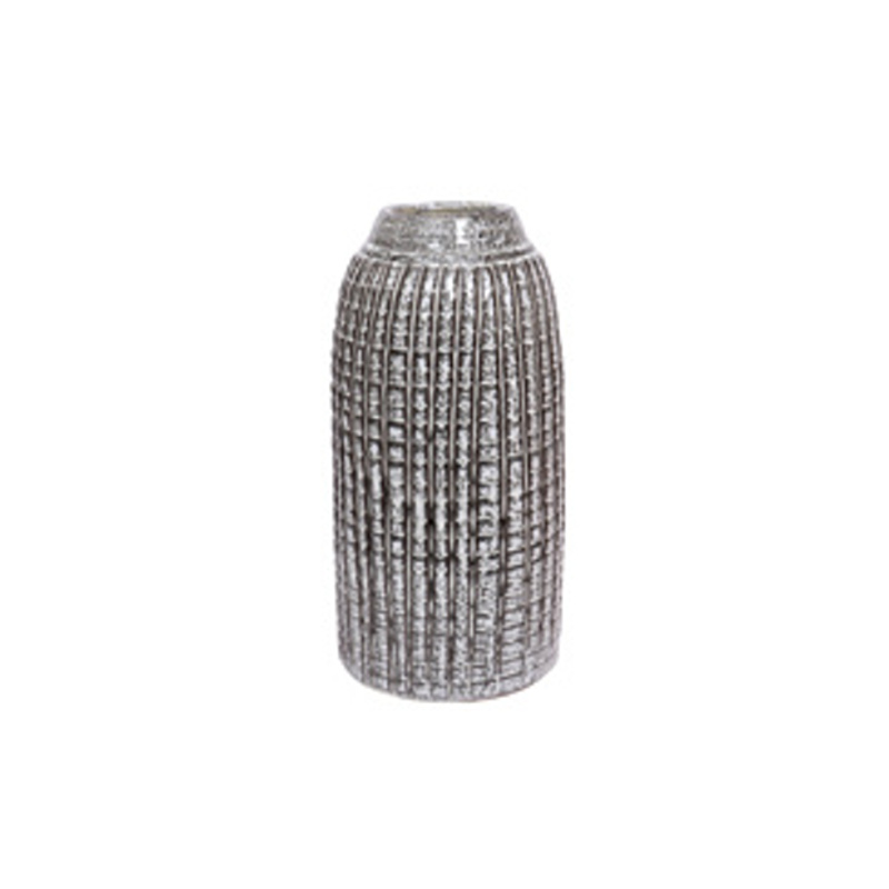 Keramické vázy - Váza válec úzké hrdlo škrábaná keramika 30cm