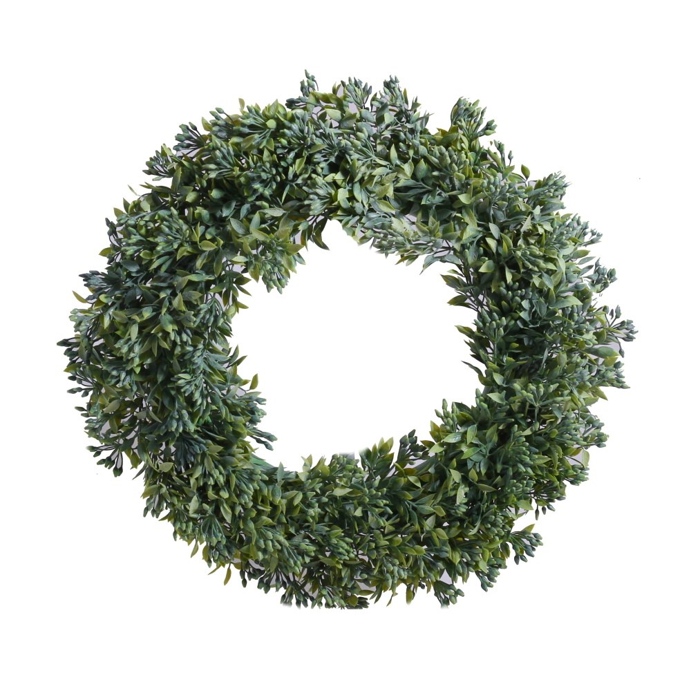 Věnce - Věnec buxusový umělý zelený 39cm