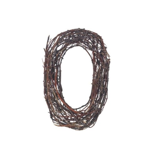 Věnce - Věnec ovál proutí hnědá 18x12cm