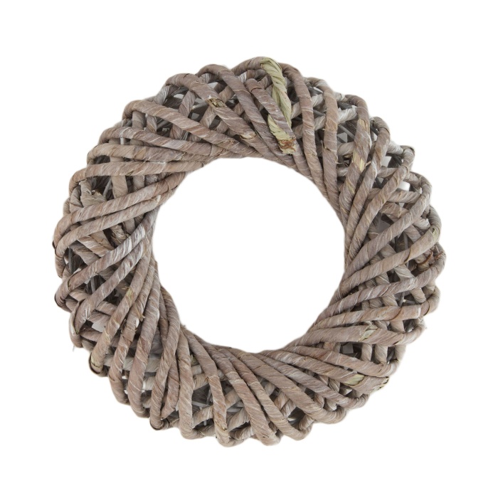 Věnce - Věnec proplétané banánové listy bílý 28cm