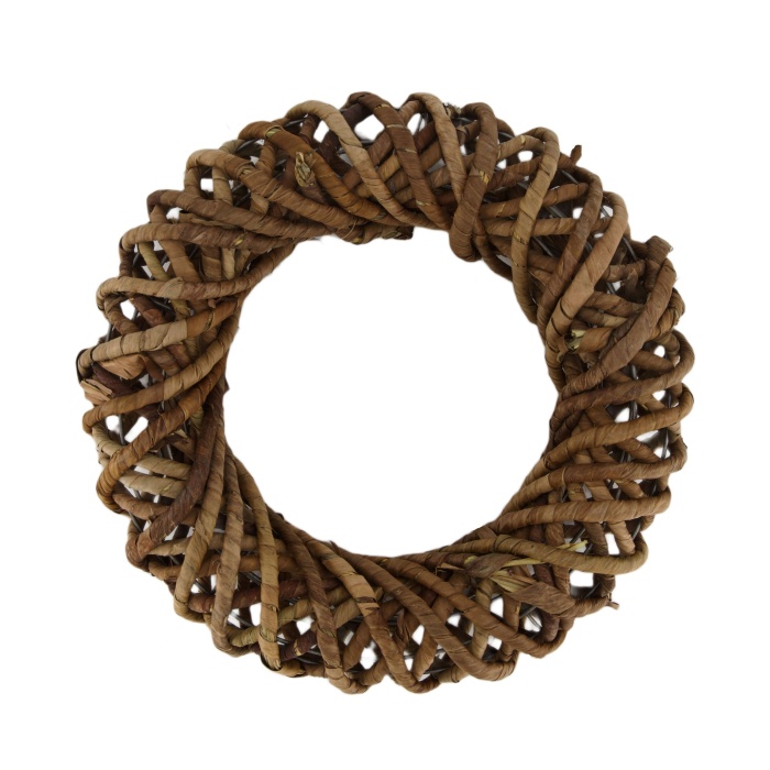 Věnce - Věnec proplétané banánové listy přírodní 38cm