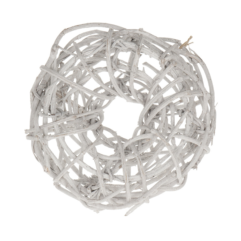 Věnce - Věnec proplétaný proutěný bílý 30cm