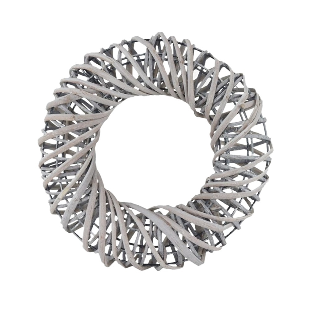 Věnce - Věnec proplétaný proutěný sv.šedý 34cm