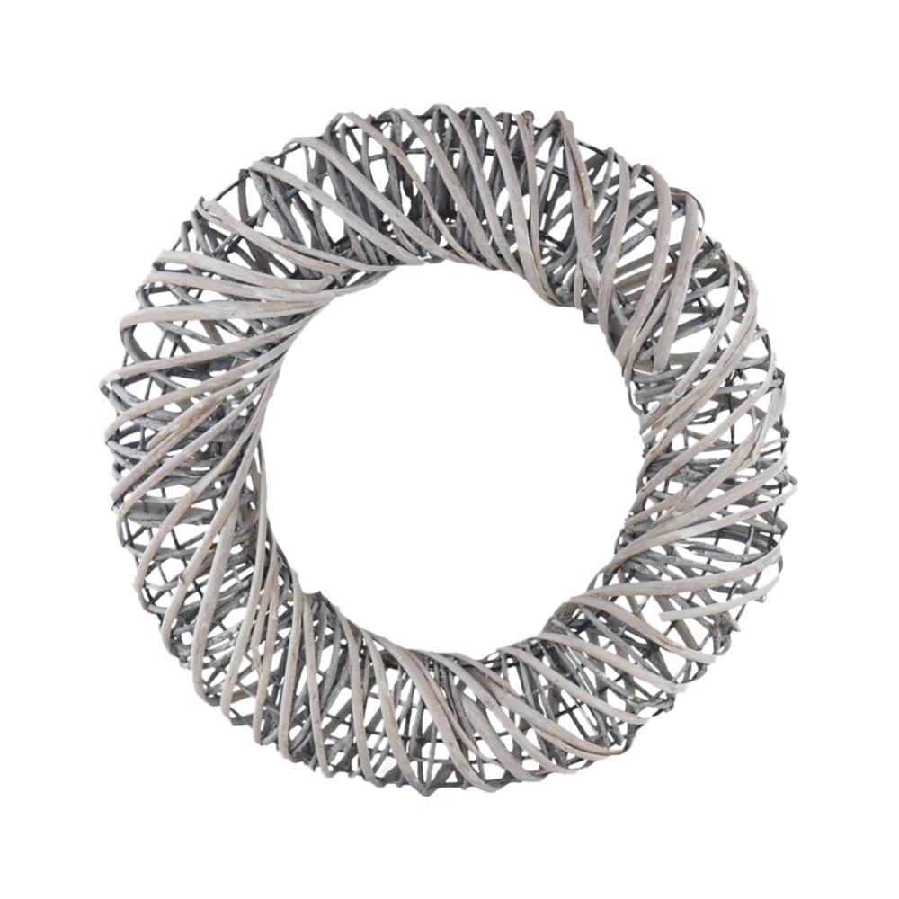 Věnce - Věnec proplétaný proutěný sv.šedý 44cm