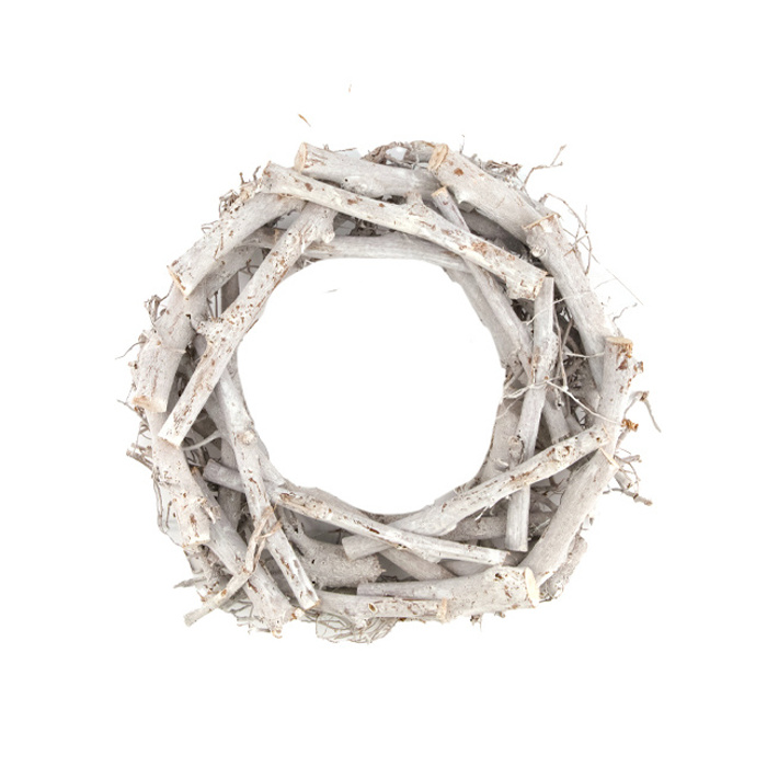 Věnce - Věnec z kořenů bílý 28cm