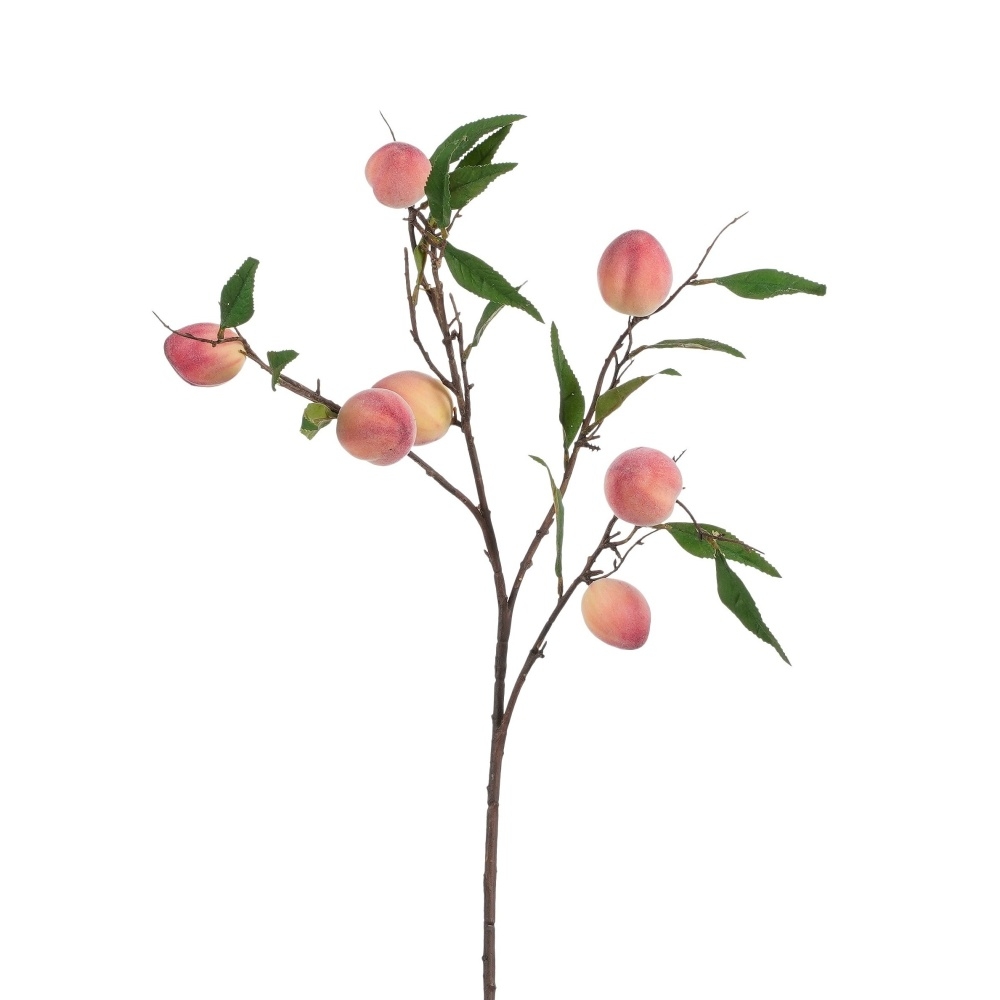 Celoroční umělé květiny - Větev broskvoň s plody umělá 93cm