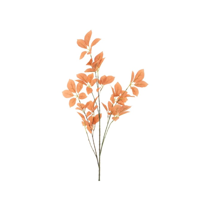 Celoroční umělé květiny - Větev bukové listy umělé oranžovo-červené 126cm