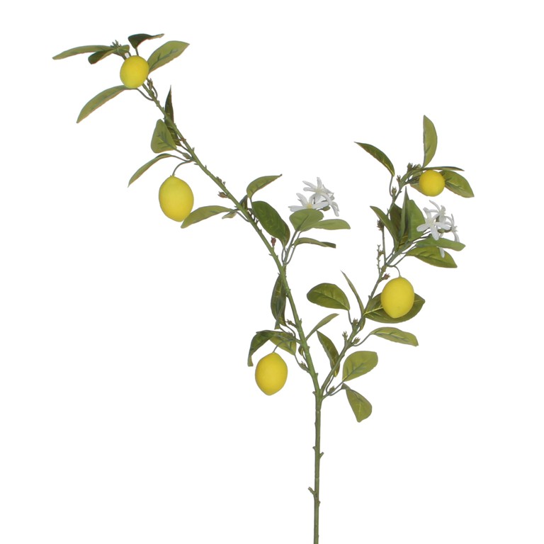 Celoroční umělé květiny - Větev citrusu umělá řezaná 110cm