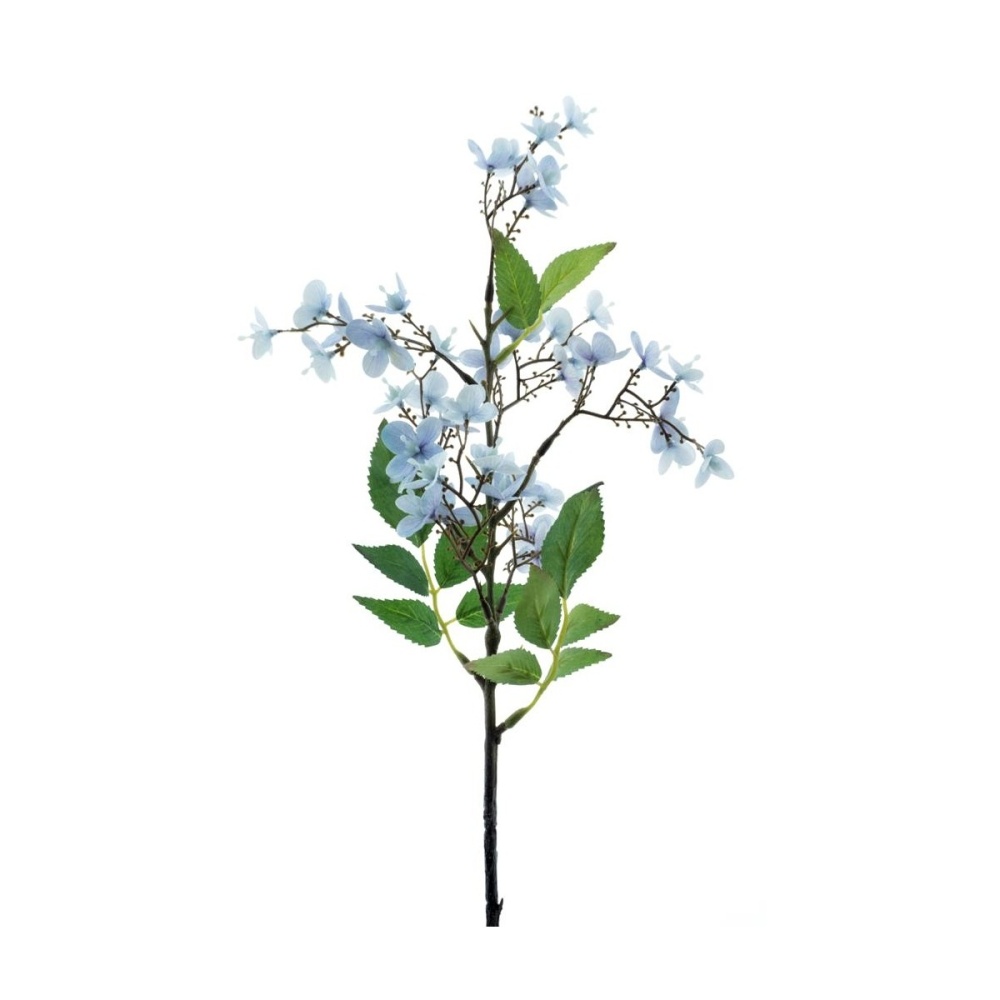 Letní umělé květiny - Větev divoká růže umělá sv.modrá 52cm