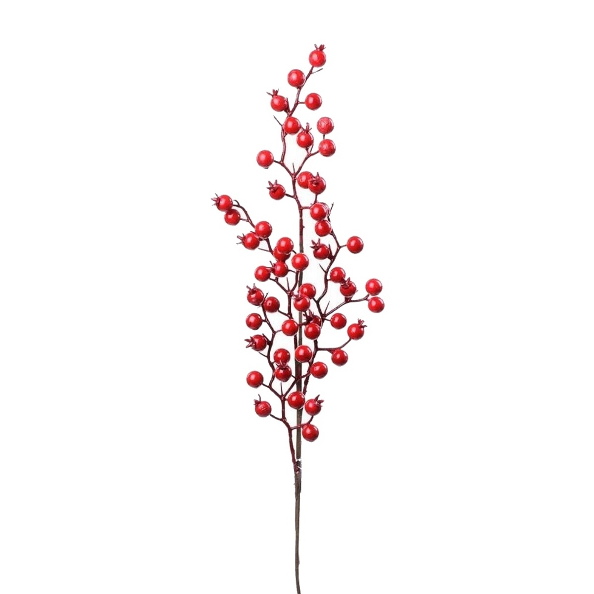 Vánoční umělé květiny - Větev s umělými bobulemi 58cm