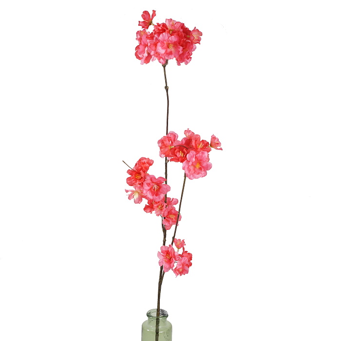 Jarní umělé květiny - Větev třešeň MALAGA umělá 84cm tmavě růžová