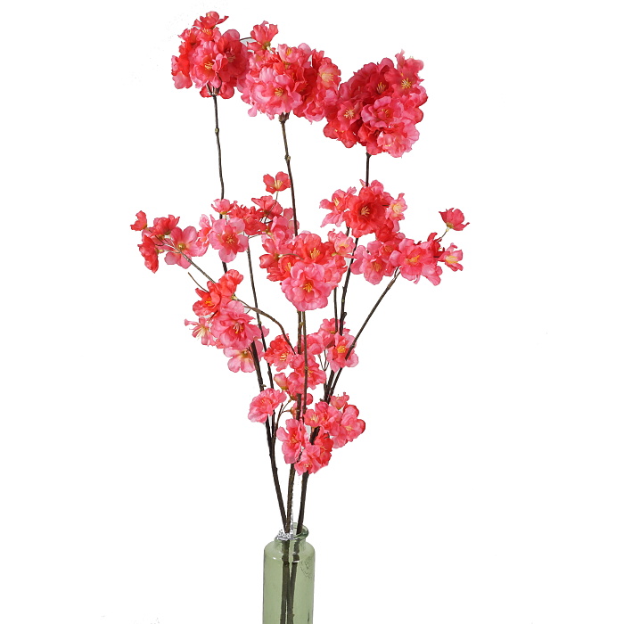 Větev třešeň MALAGA umělá 84cm tmavě růžová-0