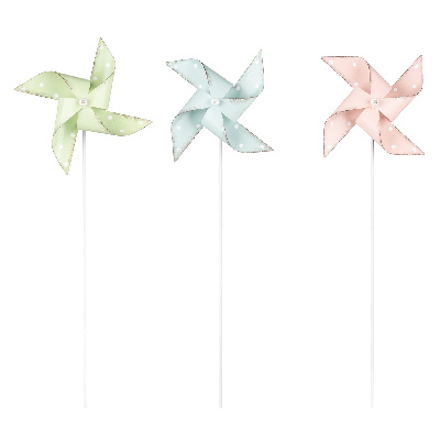 Dětské zboží - Větrník dekor puntíky plast/kov mix 75cm