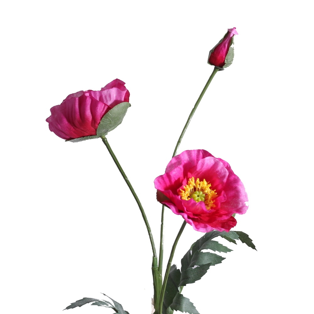 Jarní umělé květiny - Vlčí mák řezaný umělý fuchsiový 73cm