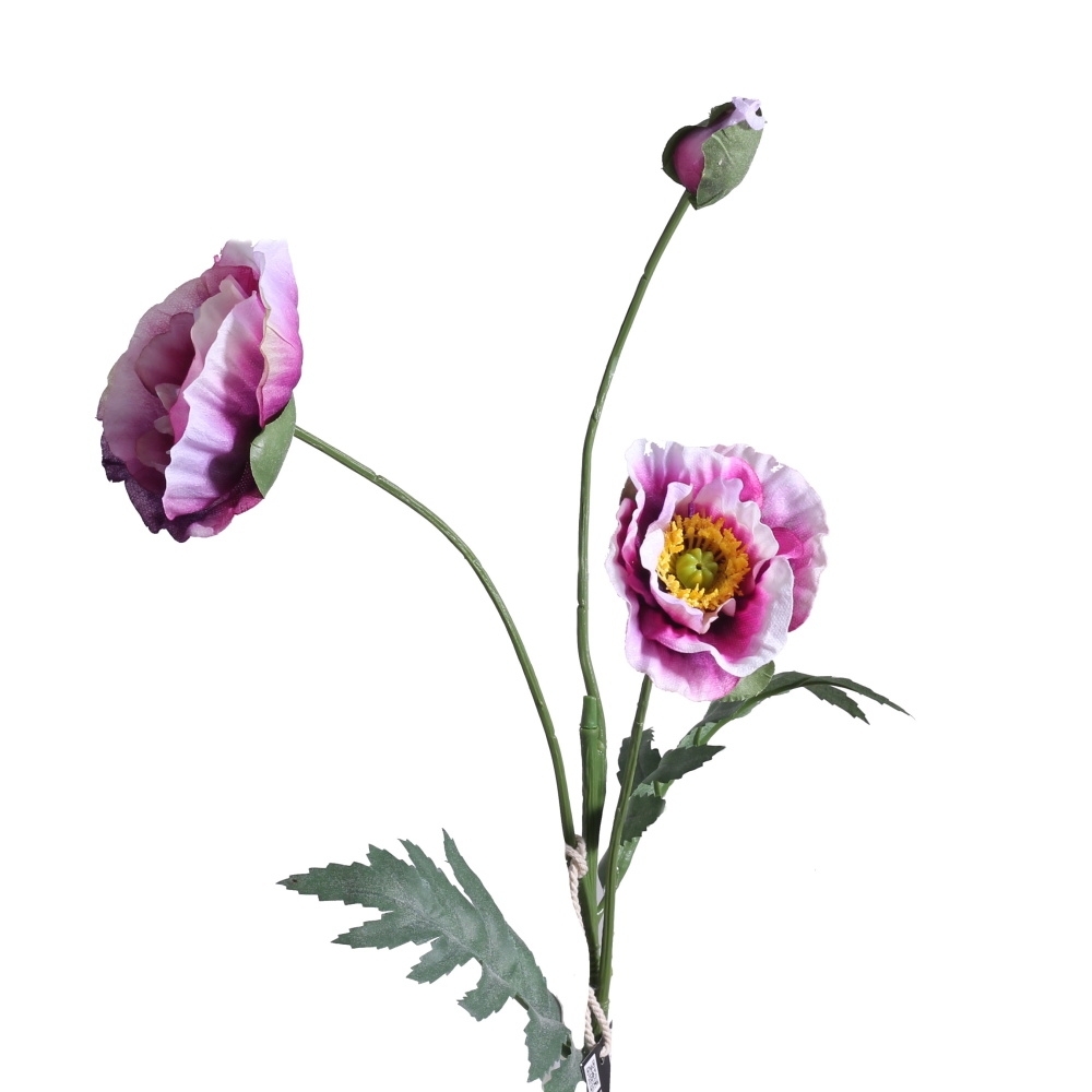 Jarní umělé květiny - Vlčí mák řezaný umělý purpurový 73cm