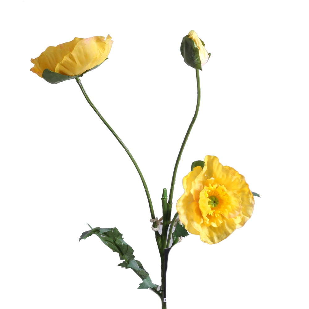 Jarní umělé květiny - Vlčí mák řezaný umělý žlutý 73cm