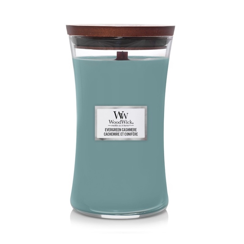 Svíčky WoodWick - Vonná svíčka WoodWick Evergreen Cashmere 609g