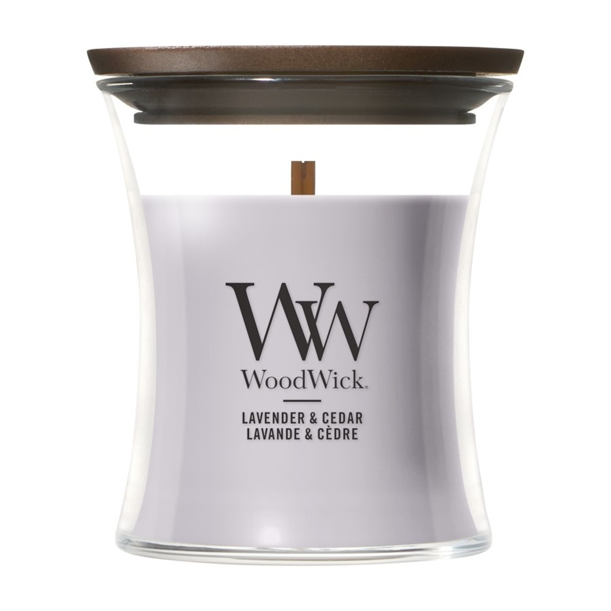 Svíčky WoodWick - Vonná svíčka WoodWick Lavender & Cedar 85g