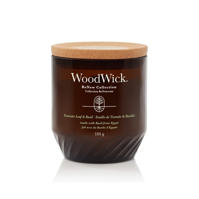 Svíčky WoodWick ReNew - Vonná svíčka WoodWick ReNew 184g Tomato Leaf & Basil