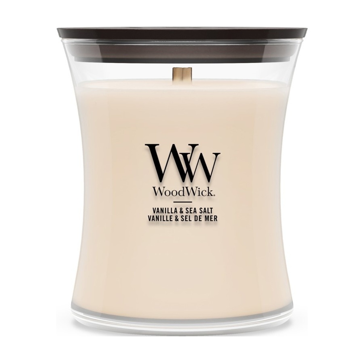 Svíčky WoodWick - Vonná svíčka WoodWick Sea Salt vanilla 275g