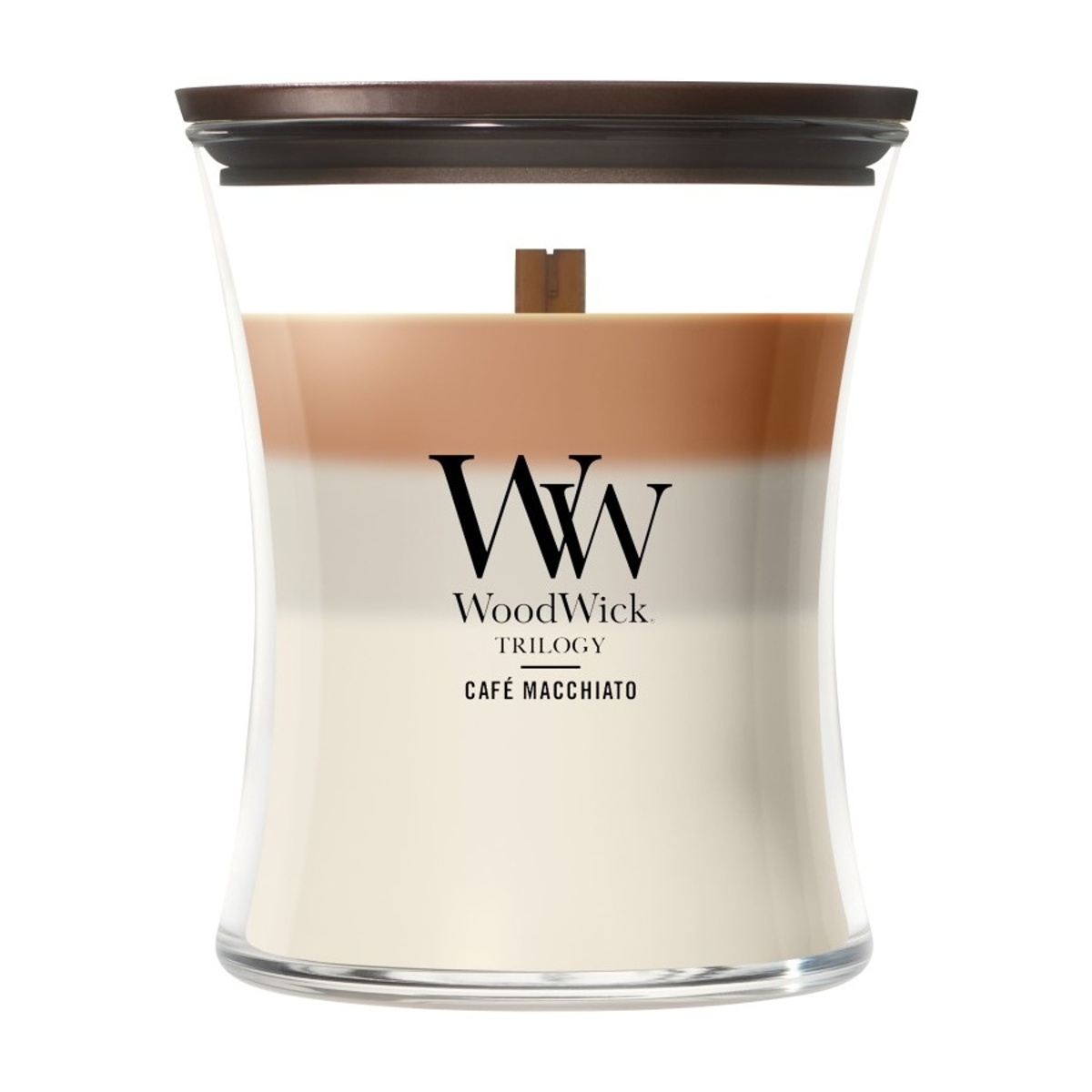 Svíčky WoodWick - Vonná svíčka WoodWick Trilogy Café Macchiato 275g
