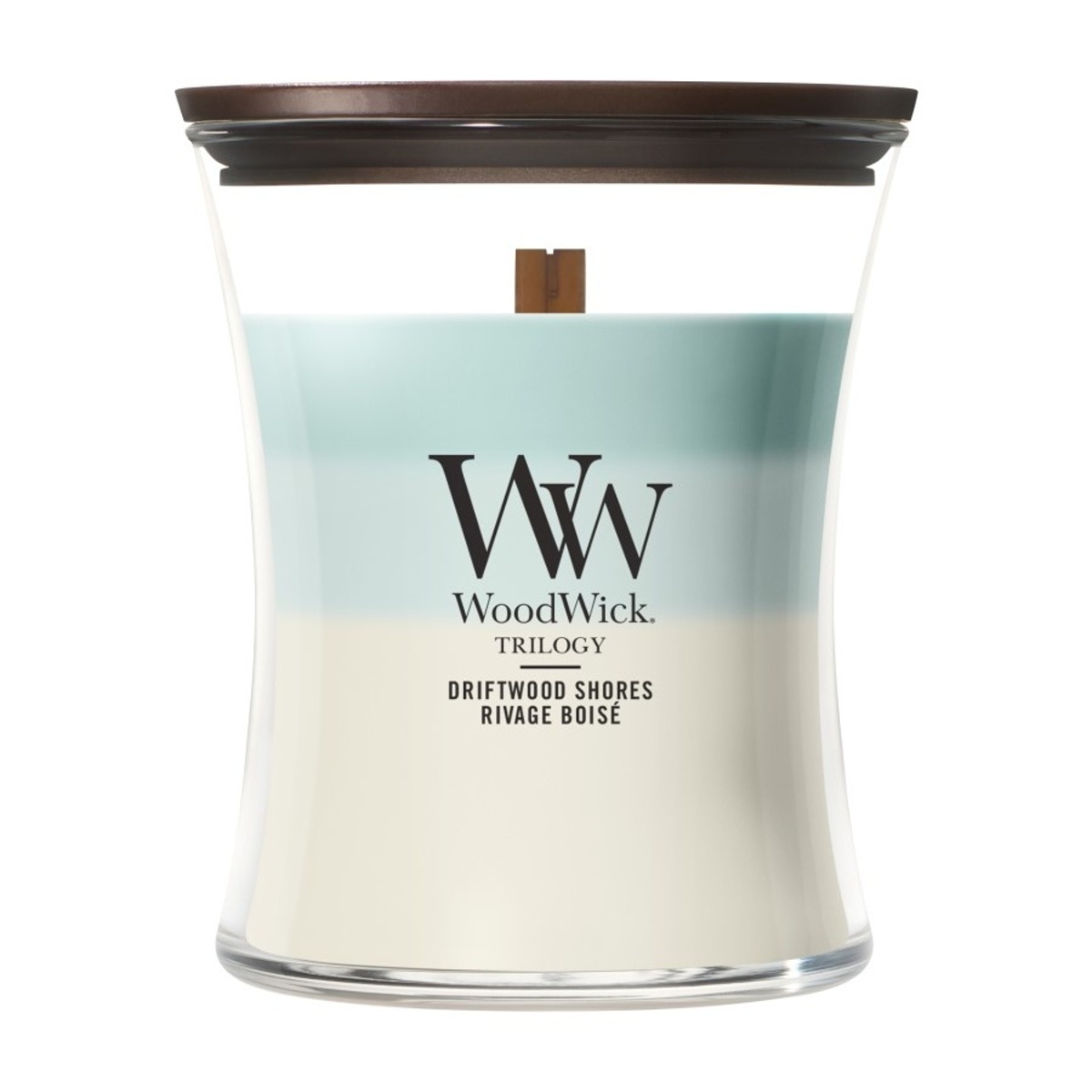 Svíčky WoodWick Trilogy - Vonná svíčka WoodWick Trilogy Driftwood Shores 275g