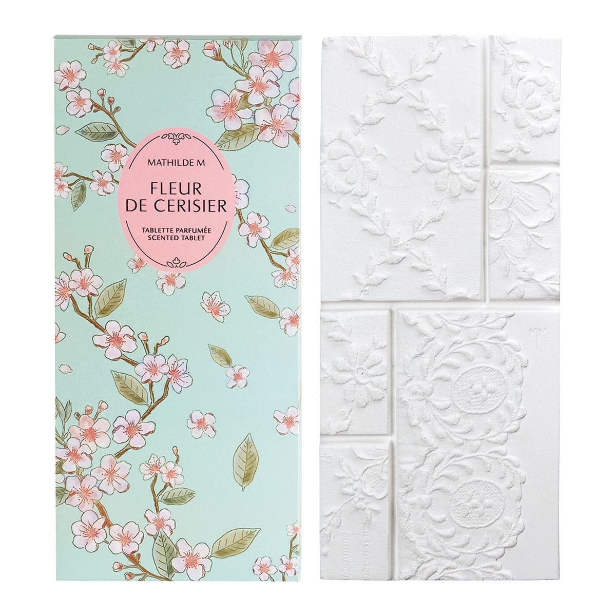 Vůně do prádelníku - Vonný jíl tabulka FLEUR DE CERISIER 18,5cm