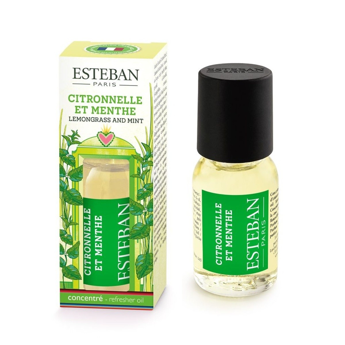 Interiérové vůně Esteban Parfums - Vonný olej ESTEBAN NATURE Lemongrass & Mint 15ml