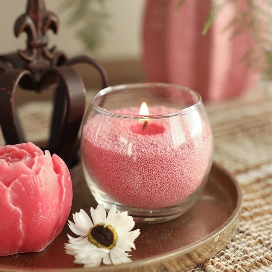 Vosk na svíčku PEARLSAND + 4 knoty, vínový 400g-0