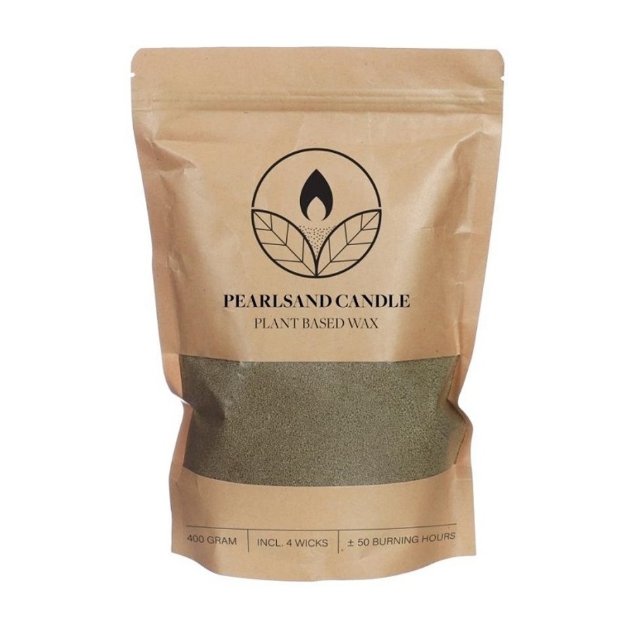 Vosky na svíčky a knoty - Vosk na svíčku PEARLSAND + 4 knoty, zelený 400g