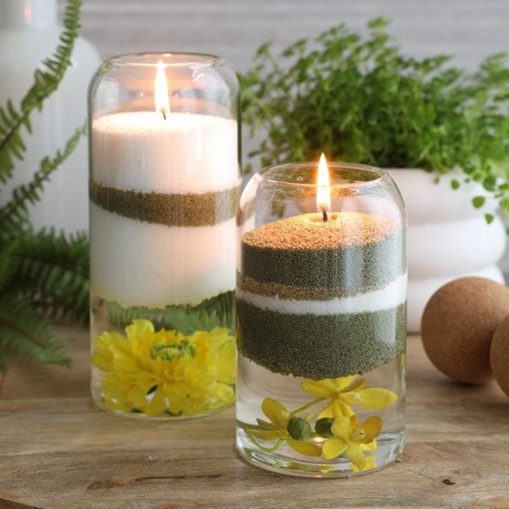 Vosk na svíčku vonný vanilla PEARLSAND + 4 knoty, bílý 400g-0