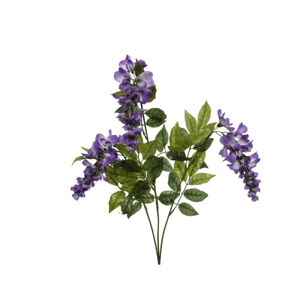 Jarní umělé květiny - Wisterie trs umělá 3 květy fialová