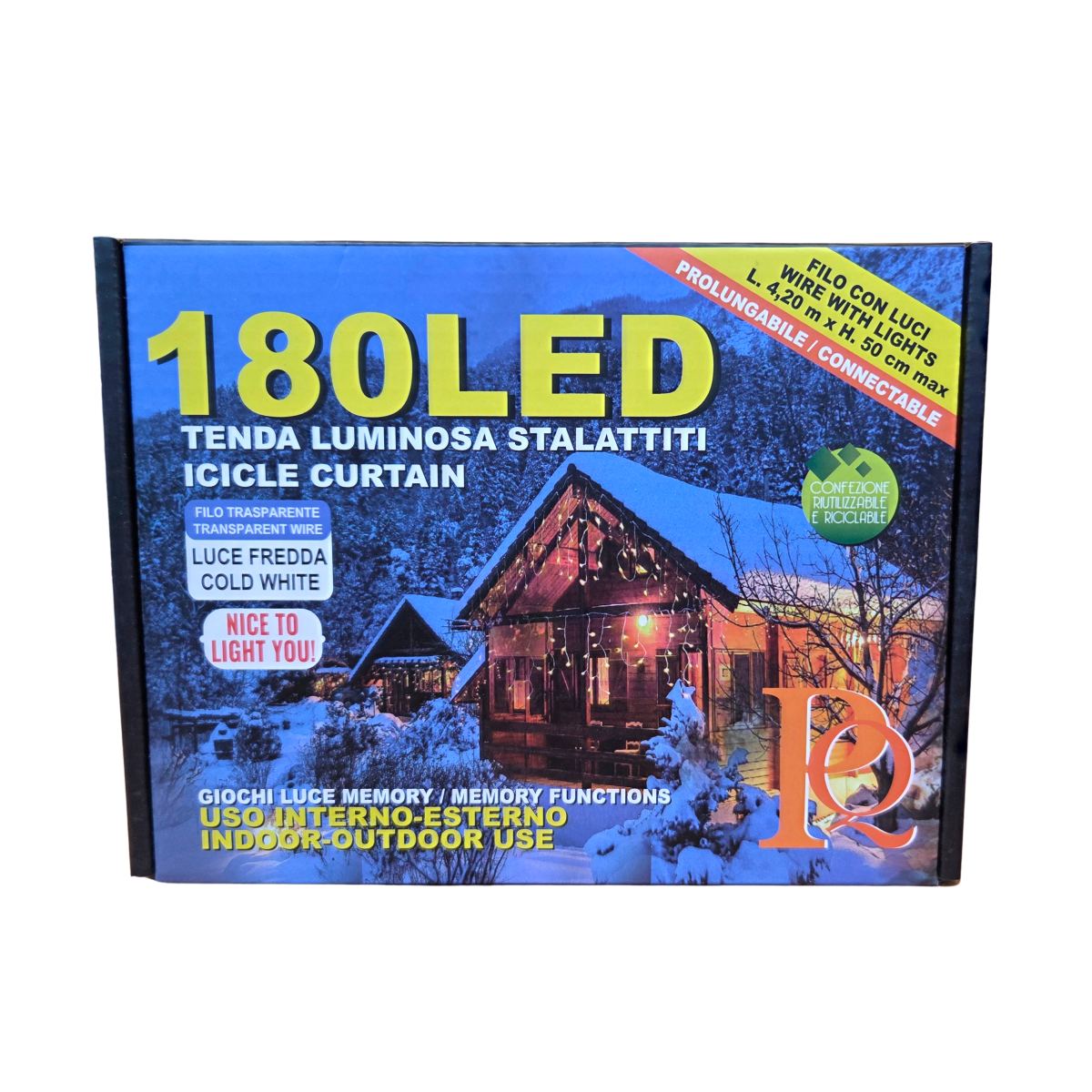 Venkovní osvětlení - Záclona svítící venkovní 180LED, st.bílá transparentí 4,2m