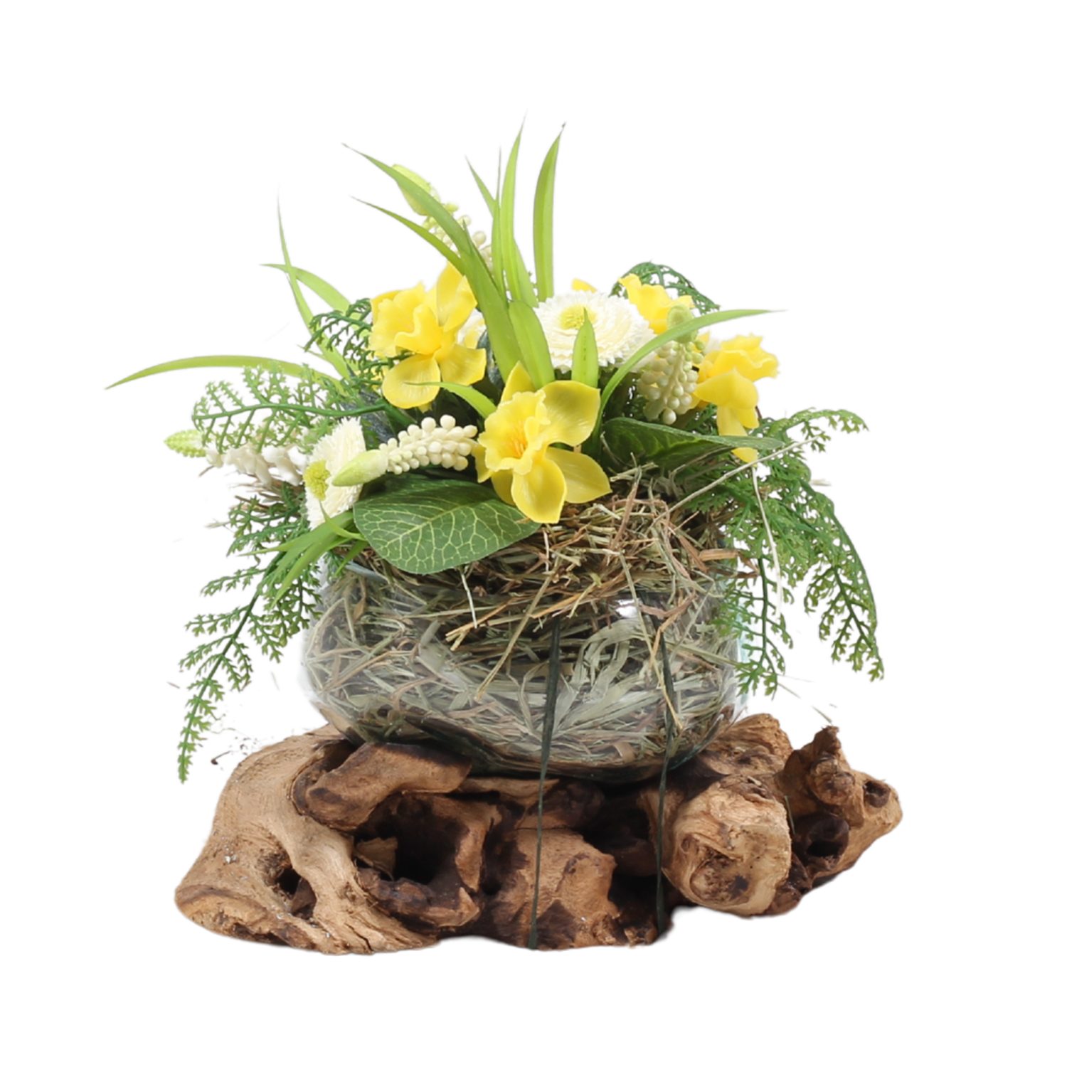 Od našich floristek - Zahrada v rozpuku aranžované ve skle 20cm