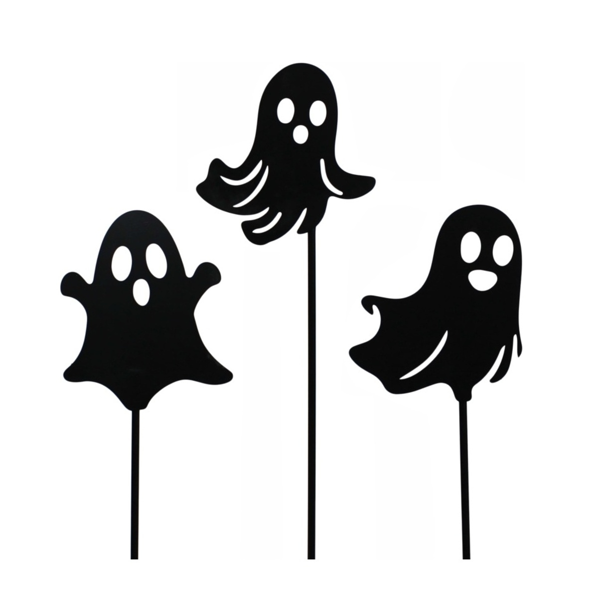 Dekorace - Zahradní zápich kovový duch černý mix 78cm