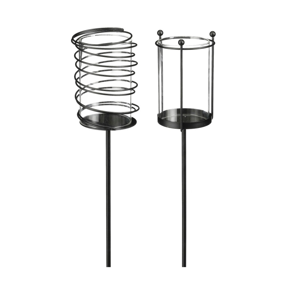 Doplňky do zahrady - Zahradní zapichovací svícen HURRICANE mix 58cm