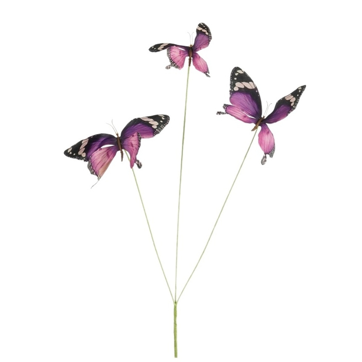 Zápichy - Zápich 3 motýlů z polyesteru 75cm