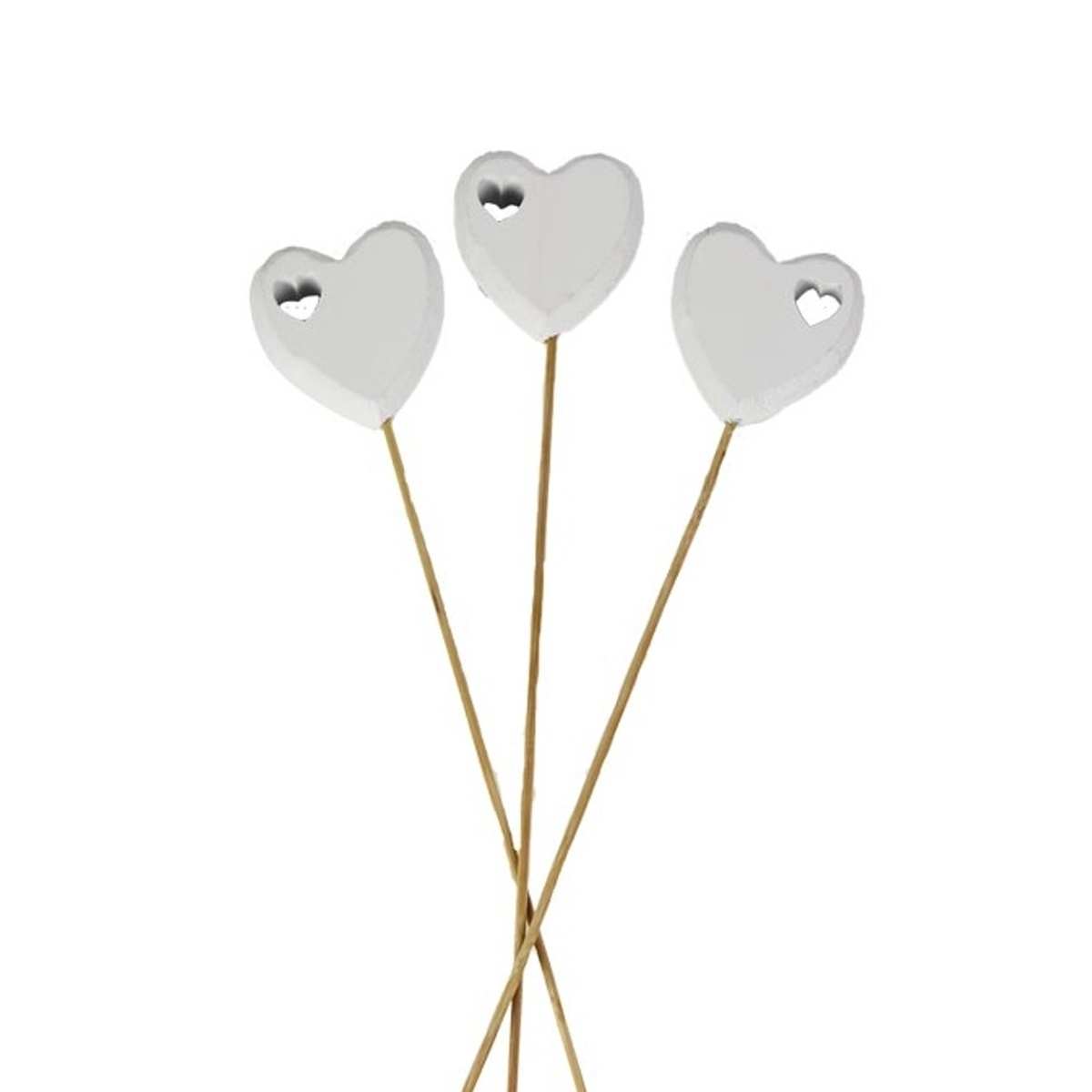 Dekorace - Zápich dřevěné srdce 33cm