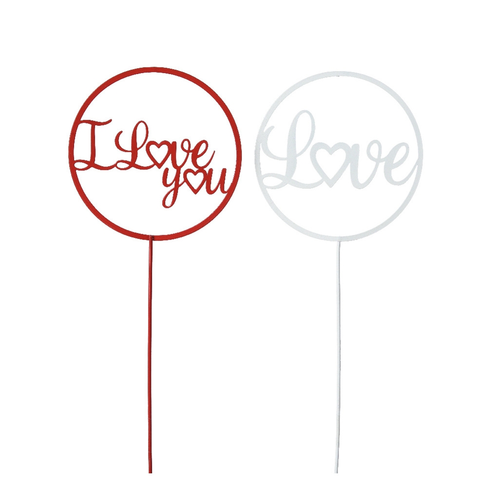 Zápichy - Zápich kovový LOVE/I LOVE YOU mix 90cm