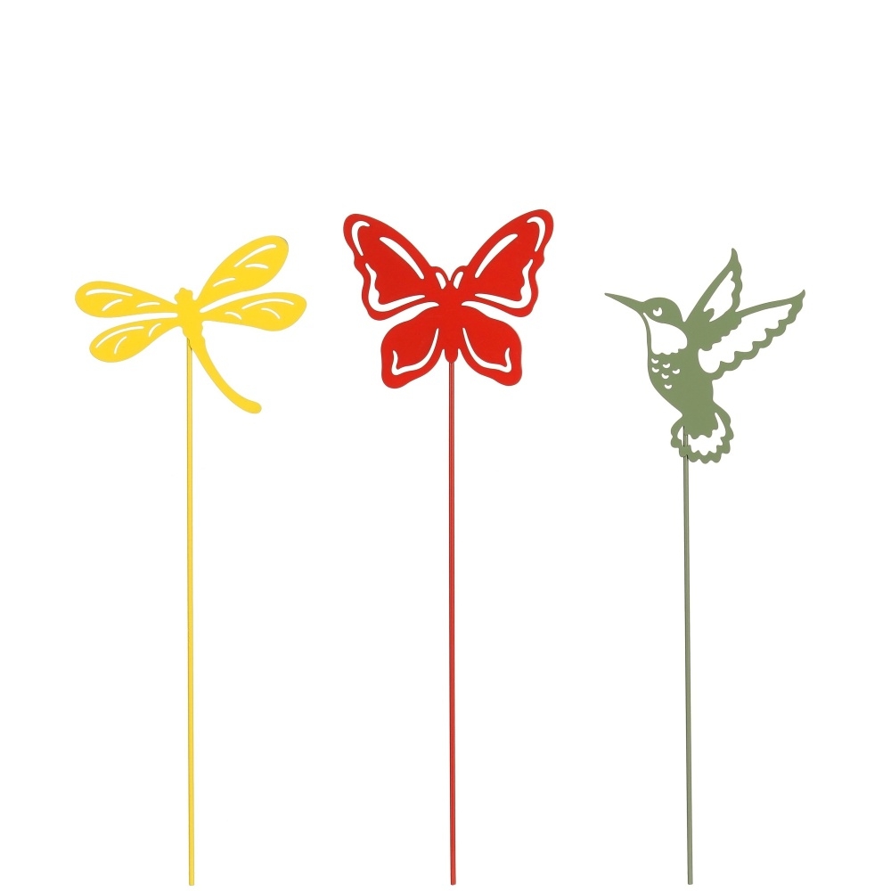 Zápichy - Zápich kovový vážka/motýl/kolibřík mix 40cm